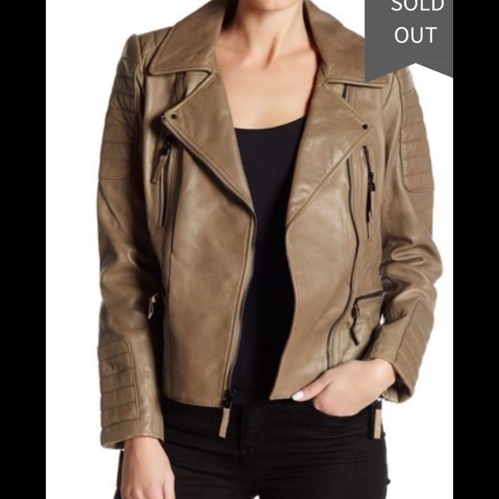 Vince Camuto Short Genuine Leather Moto Jacket Sz XS NWT